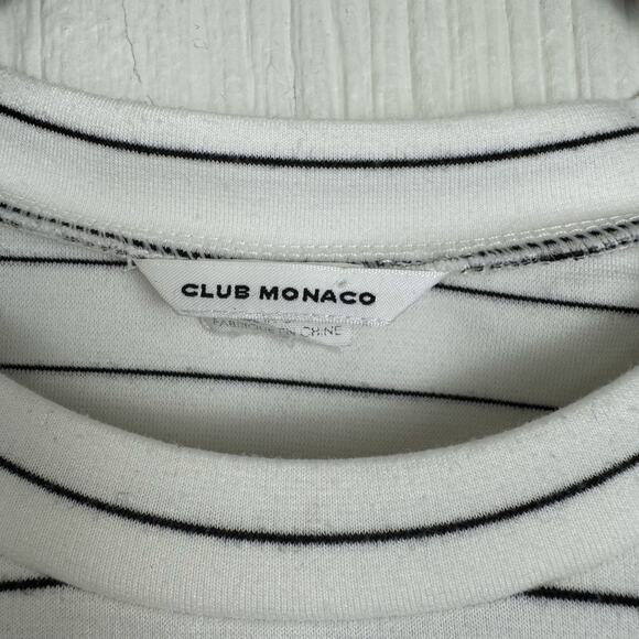 Club Monaco Black White Striped Long Sleeve Tie Front Shirt Size Small Casual - Picture 4 of 8
